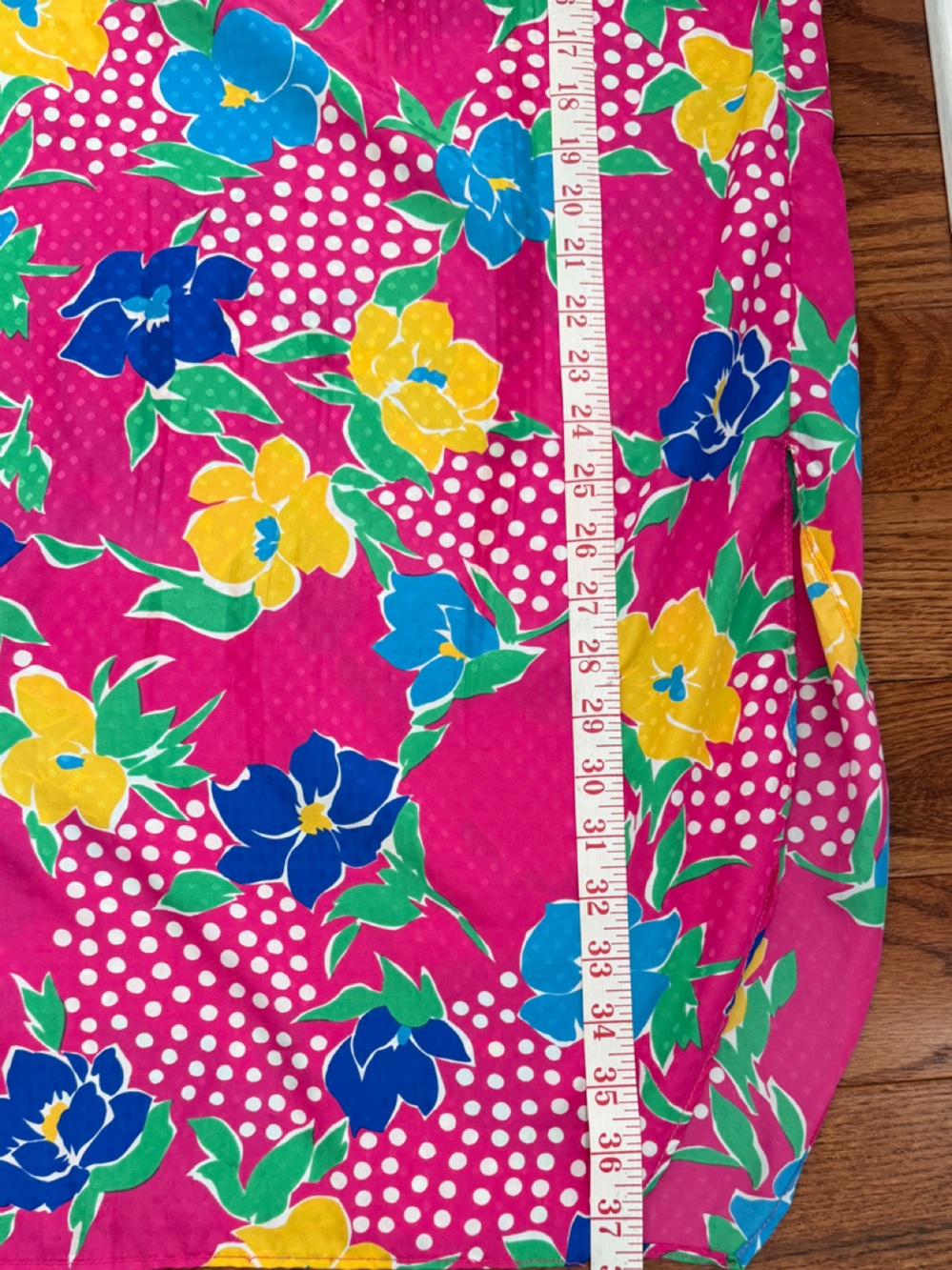 Vintage 70’s 80’s David Brown  Flower Print Caftan Dress Sz L - Picture 10 of 10